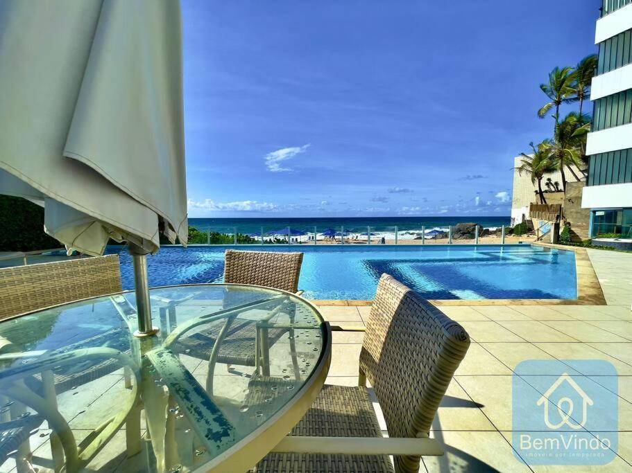 Apartamento Completo Com Vista Mar E Pe Na Areia Salvador Esterno foto